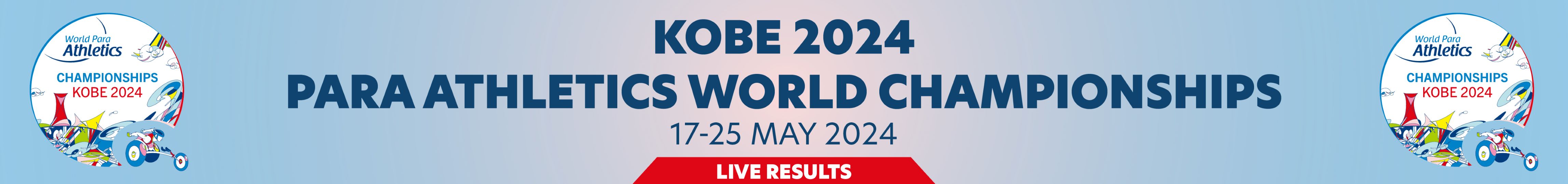The banner of the Kobe 2024 Para Athletics World Championships Live Results